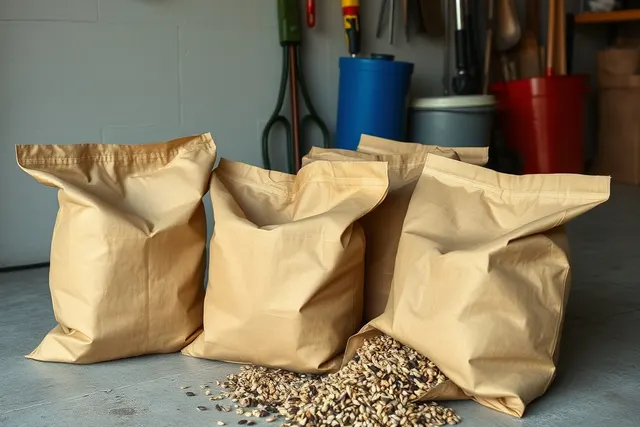 Birdseed sacks chewed open