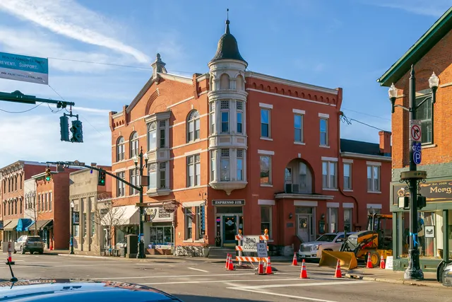 Historic Holmes Hotel building in uptown Westerville, Ohio