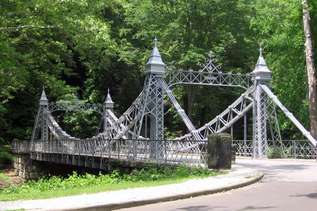 Suspension bridge in Mill Creek Park, Youngstown, Ohio